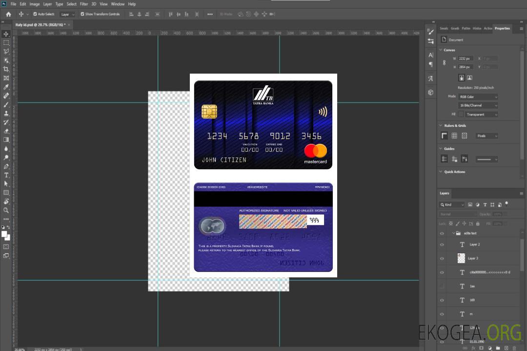 Carte Mastercard de la Slovaquie Tatra Bank template Carte Mastercard de la Slovaquie Tatra Bank template